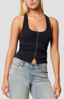 ABRAND ABRAND Zip Front Bustier Tank