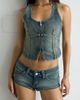 Abrand Jeans Abrand Jeans Addison Racer Zahli Denim Corset Top in Zahli, Women's at Urban Outfitters - 1