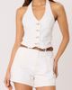 Abrand Jeans Abrand Jeans C'est La Vie Porcelain Denim Vest Top Jacket in White, Women's at Urban Outfitters - 1