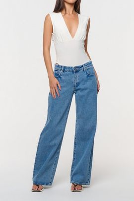 Abrand Jeans Abrand Jeans Supernova Top in White Sand, Women's at Urban Outfitters