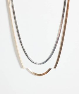 Accessorize Accessorize 2-mixed metal snake chain necklaces in multi