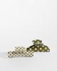 Accessorize Accessorize 2-pack polka dot claw hair clips in green - 1