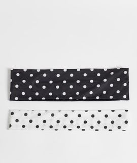 Accessorize Accessorize 2-pack polka dot headbands in monochrome-Multi