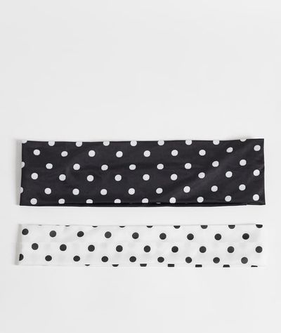 Accessorize Accessorize 2-pack polka dot headbands in monochrome-Multi
