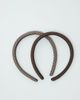 Accessorize Accessorize 2 pack check satin headbands in choc brown - 2