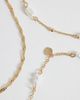 Accessorize Accessorize 3-pack faux pearl & coin anklets in gold - 2
