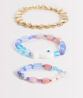 Accessorize Accessorize 3-pack frosty fish strech bangles in multi