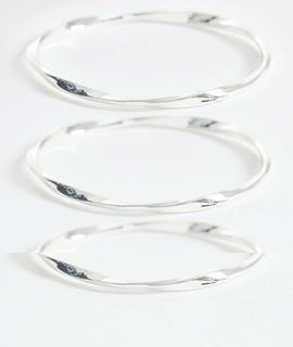 Accessorize Accessorize 3-pack textured bangles in silver