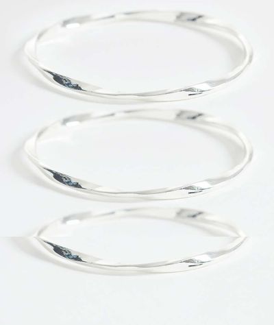 Accessorize Accessorize 3-pack textured bangles in silver