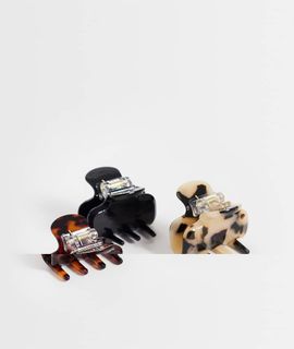 Accessorize Accessorize 3 pack glossy claw clips in multi tort