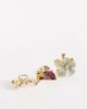 Accessorize Accessorize 3 pack metal enamel floral hair claw clips in gold - 1