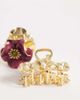 Accessorize Accessorize 3 pack metal enamel floral hair claw clips in gold - 3