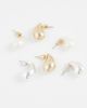 Accessorize Accessorize 3 pack mini teardrop earrings in gold and pearl - 3