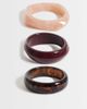 Accessorize Accessorize 3 pack resin bangles in burgundy, tort and pink-MULTI - 1