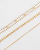 Accessorize Accessorize 3 row delicate t-bar necklace in gold tone - 4