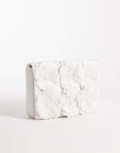 Accessorize Accessorize 3d flower foldover clutch purse in white