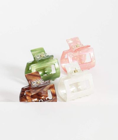 Accessorize Accessorize 4 pack ancient square claw clip in pastels-Multi