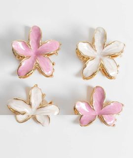 Accessorize Accessorize 4 pack enamel flower mini hair clips-Multi