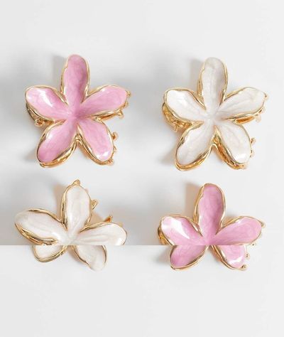 Accessorize Accessorize 4 pack enamel flower mini hair clips-Multi