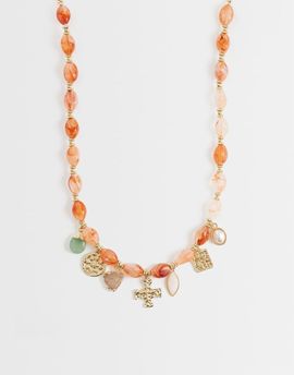 Accessorize Accessorize bead charm necklace in pink