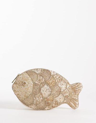Accessorize Accessorize beaded fish pouch purse in gold