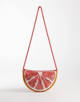 Accessorize Accessorize beaded grapefruit crossbody bag in orange