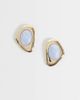 Accessorize Accessorize blue stone molten shield stud earrings in gold - 1