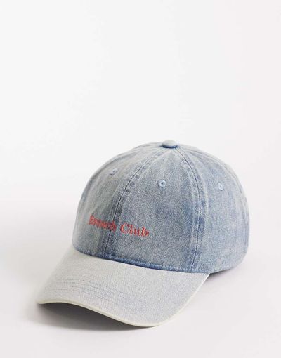 Accessorize Accessorize Brunch Club cap in blue