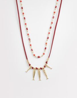 Accessorize Accessorize catch of the day beaded necklace in red