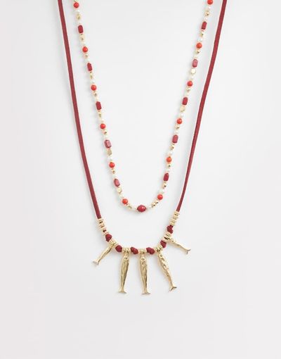 Accessorize Accessorize catch of the day beaded necklace in red