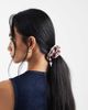 Accessorize Accessorize checked heart charm hair scrunchie in brown - 3