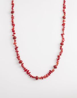 Accessorize Accessorize chipping stone necklace in red-Gold