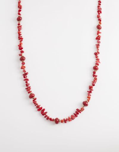 Accessorize Accessorize chipping stone necklace in red-Gold