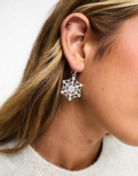 Accessorize Accessorize christmas snowflake earrings in silver