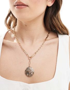 Accessorize Accessorize coin large chain necklace in gold