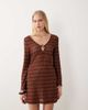 Accessorize Accessorize crochet long sleeve beach cover up in bronze-Brown - 1