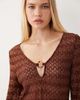 Accessorize Accessorize crochet long sleeve beach cover up in bronze-Brown - 2