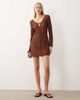 Accessorize Accessorize crochet long sleeve beach cover up in bronze-Brown - 3