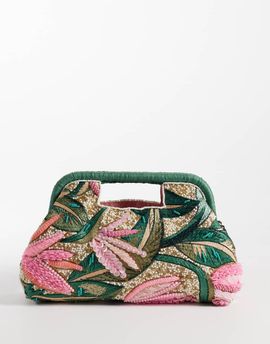 Accessorize Accessorize embellished grab handle clutch purse in multi