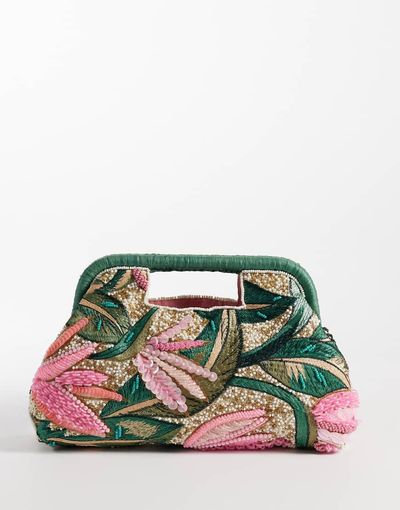Accessorize Accessorize embellished grab handle clutch purse in multi