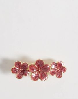 Accessorize Accessorize enamel floral hair barrette clip in red