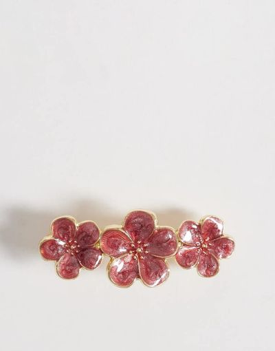 Accessorize Accessorize enamel floral hair barrette clip in red