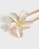Accessorize Accessorize enamel moonlight flower French hair pin in white - 2