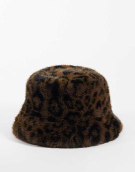 Accessorize Accessorize faux fur bucket hat in leopard print-MULTI