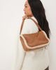 Accessorize Accessorize faux shearling double pocket crossbody bag in tan-Brown - 4