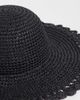 Accessorize Accessorize floppy edge straw hat in black - 2
