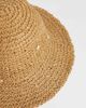 Accessorize Accessorize flower embroidered straw bucket hat in beige-Neutral - 2