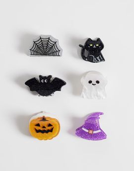 Accessorize Accessorize Halloween pack of 6 mini claw clips in multi