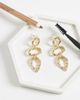 Accessorize Accessorize hammered cutout triple drop earrings in gold - 2