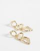 Accessorize Accessorize hammered cutout triple drop earrings in gold - 3